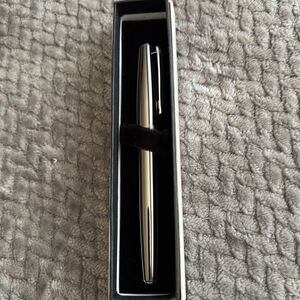 Barrington Germany Gun Metal REP Powered By Crossmark Ball Point Pen w/ Felt Box